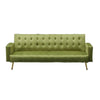 Jera Modern Convertible Sofa Bed | Tufted Army Green Velvet | 75"