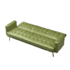 Jera Modern Convertible Sofa Bed | Tufted Army Green Velvet | 75"