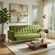 Jera Modern Convertible Sofa Bed | Tufted Army Green Velvet | 75"