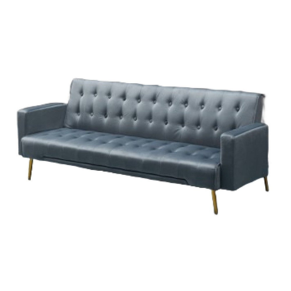 Jera Modern Convertible Sofa Bed | Tufted Dark Gray Velvet | 75"