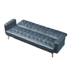 Jera Modern Convertible Sofa Bed | Tufted Dark Gray Velvet | 75"