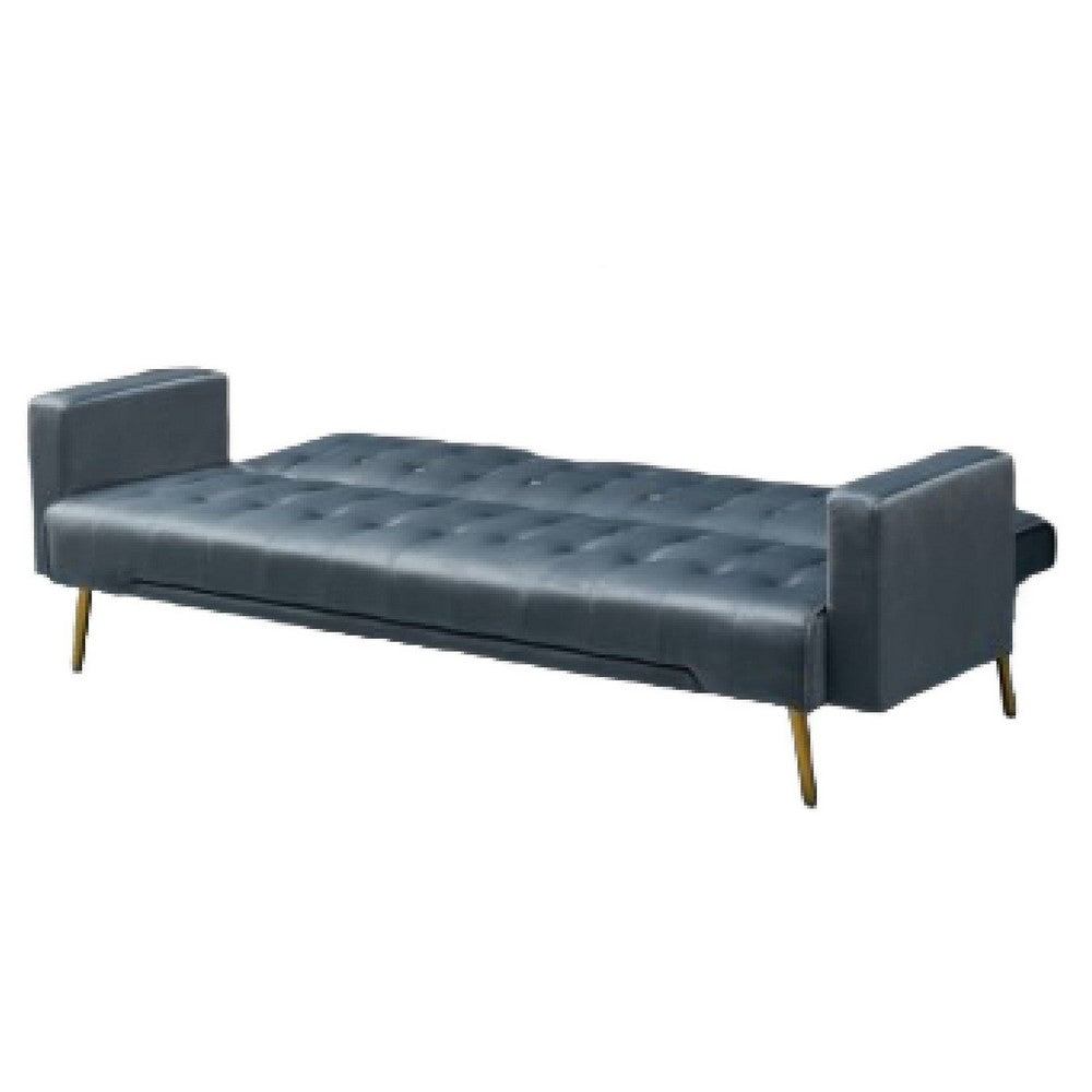 Jera Modern Convertible Sofa Bed | Tufted Dark Gray Velvet | 75"