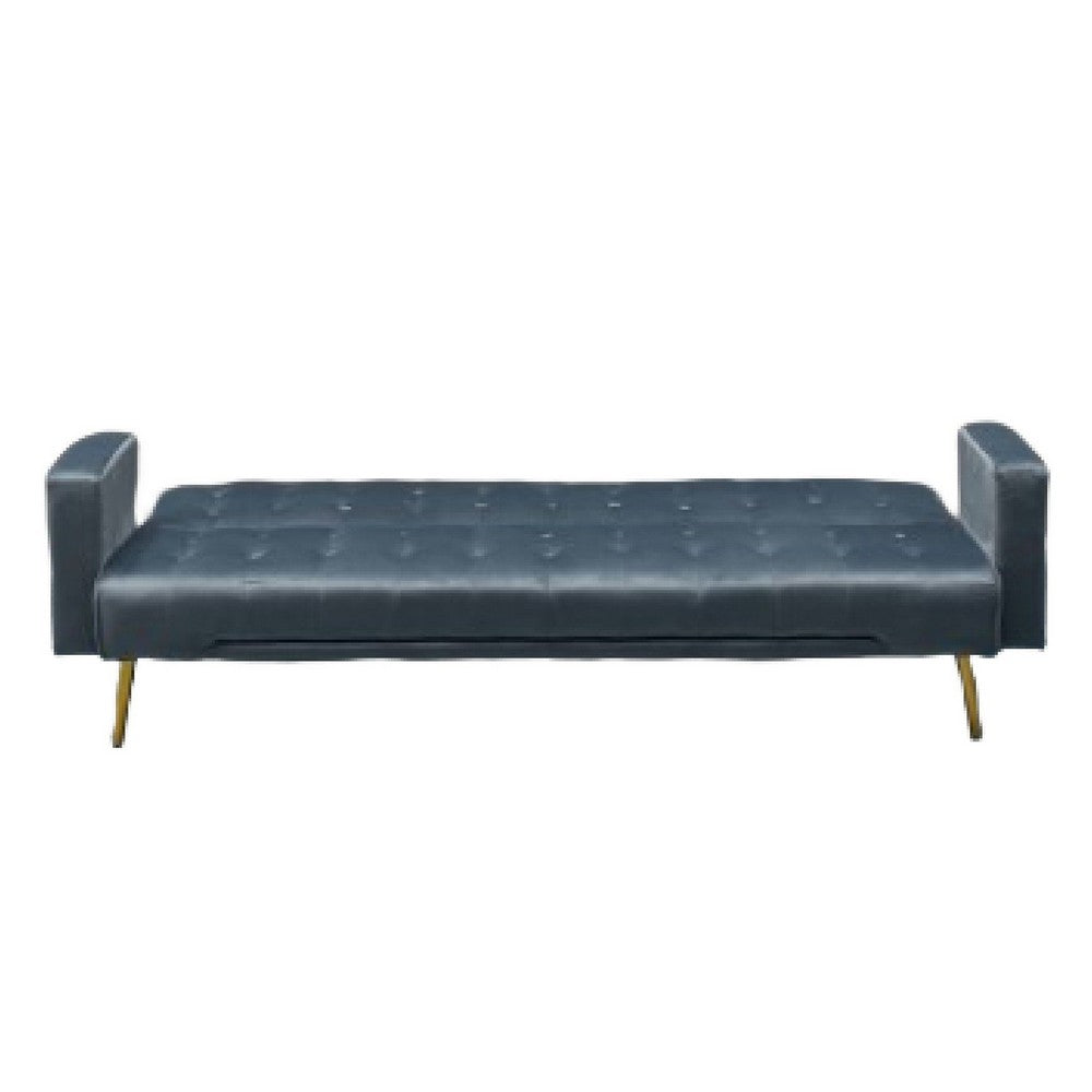 Jera Modern Convertible Sofa Bed | Tufted Dark Gray Velvet | 75"