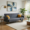 Jera Modern Convertible Sofa Bed | Tufted Dark Gray Velvet | 75"