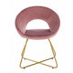 Sera Accent Chair Set of 2 | Rose Pink Velvet | Curved Back | Gold Metal