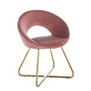 Sera Accent Chair Set of 2 | Rose Pink Velvet | Curved Back | Gold Metal