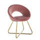 Sera Accent Chair Set of 2 | Rose Pink Velvet | Curved Back | Gold Metal