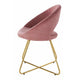 Sera Accent Chair Set of 2 | Rose Pink Velvet | Curved Back | Gold Metal