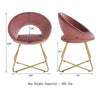 Sera Accent Chair Set of 2 | Rose Pink Velvet | Curved Back | Gold Metal