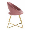 Sera Lounge Chair Set of 2 | Curved Back | Rose Pink Velvet | Gold Metal
