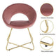 Sera Lounge Chair Set of 2 | Curved Back | Rose Pink Velvet | Gold Metal
