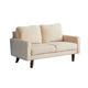 Sezy Loveseat | Beige Microfiber Upholstery | Square Arms | 58"