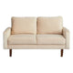 Sezy Loveseat | Beige Microfiber Upholstery | Square Arms | 58"