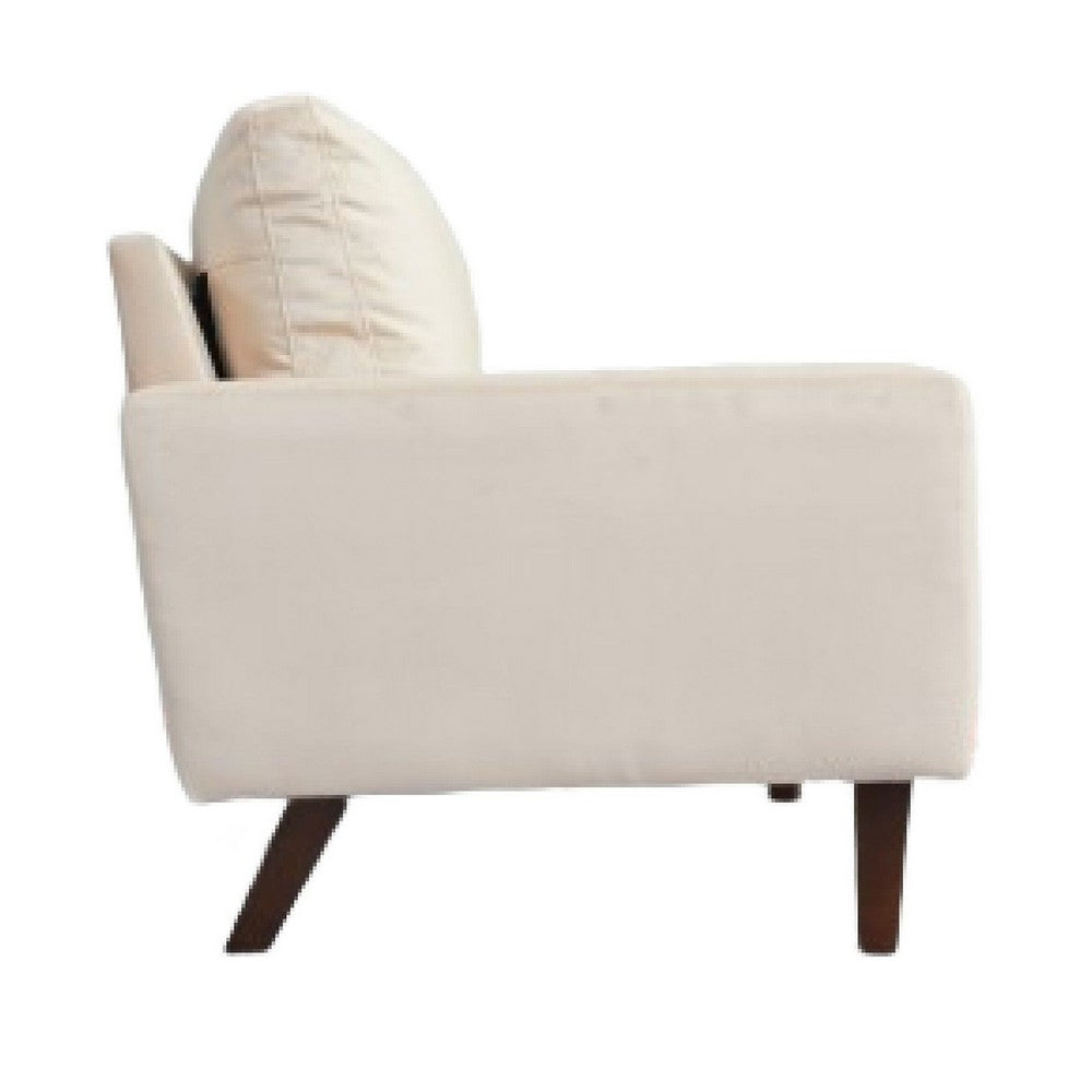 Sezy Loveseat | Beige Microfiber Upholstery | Square Arms | 58"