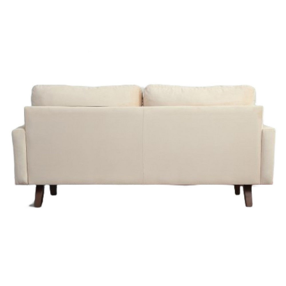 Sezy Loveseat | Beige Microfiber Upholstery | Square Arms | 58"
