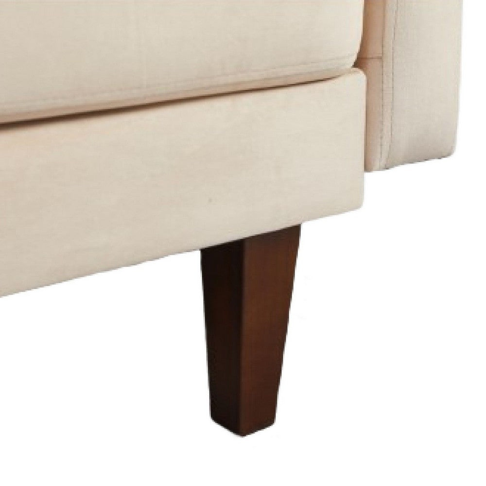 Sezy Loveseat | Beige Microfiber Upholstery | Square Arms | 58"