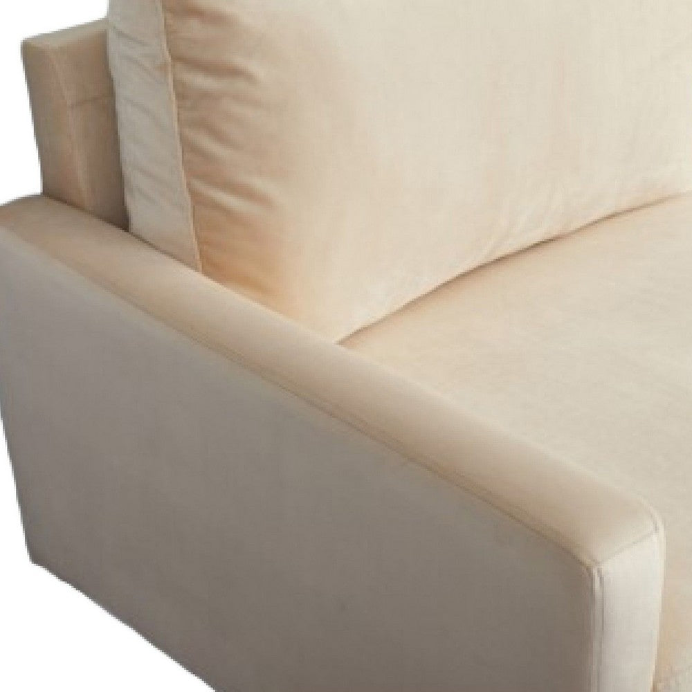 Sezy Loveseat | Beige Microfiber Upholstery | Square Arms | 58"