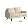 Sezy Loveseat | Beige Microfiber Upholstery | Square Arms | 58"