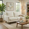 Sezy Loveseat | Beige Microfiber Upholstery | Square Arms | 58"