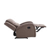 Manual Recliner Chair | Pillow Tufted Back | Brown Faux Leather