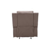 Manual Recliner Chair | Pillow Tufted Back | Brown Faux Leather