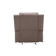 Manual Recliner Chair | Pillow Tufted Back | Brown Faux Leather