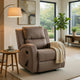 Manual Recliner Chair | Pillow Tufted Back | Brown Faux Leather