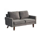 Sezy Loveseat | Dark Gray Microfiber Upholstery | Square Arms | 58"