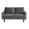 Sezy Loveseat | Dark Gray Microfiber Upholstery | Square Arms | 58"