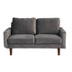 Sezy Loveseat | Dark Gray Microfiber Upholstery | Square Arms | 58"
