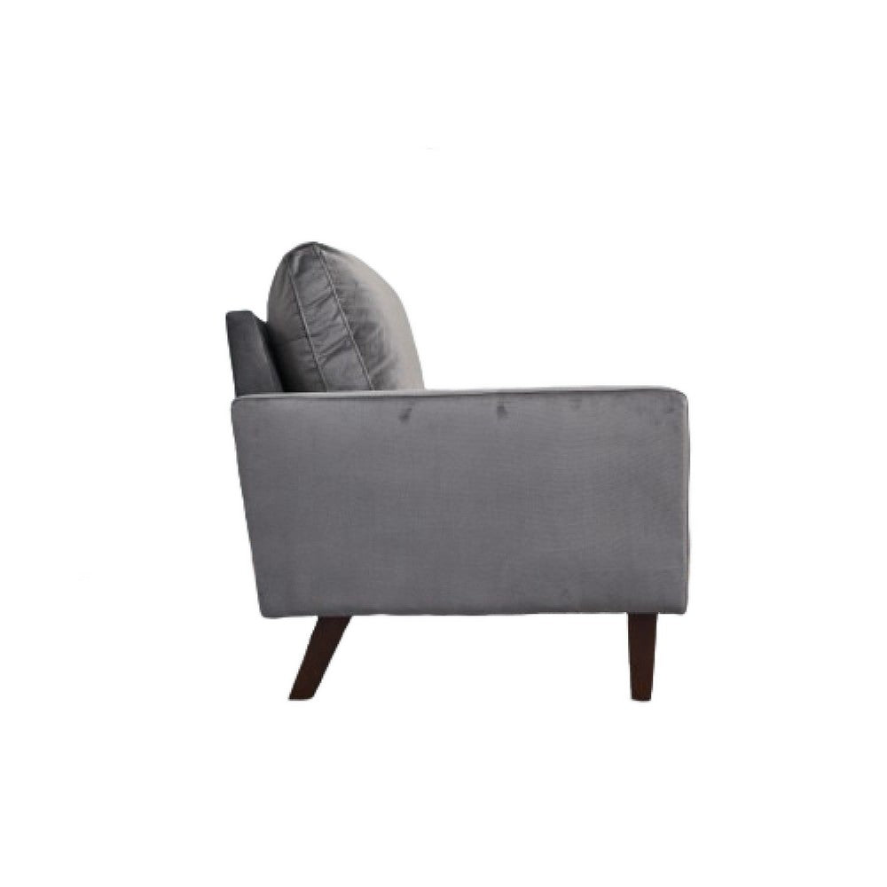 Sezy Loveseat | Dark Gray Microfiber Upholstery | Square Arms | 58"