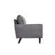 Sezy Loveseat | Dark Gray Microfiber Upholstery | Square Arms | 58"