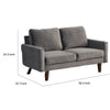 Sezy Loveseat | Dark Gray Microfiber Upholstery | Square Arms | 58"