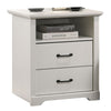 Jori Bedside Nightstand | 2 Drawers | USB Ports | 1 Open Shelf | White