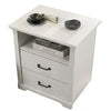 Jori Bedside Nightstand | 2 Drawers | USB Ports | 1 Open Shelf | White