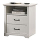 Jori Bedside Nightstand | 2 Drawers | USB Ports | 1 Open Shelf | White