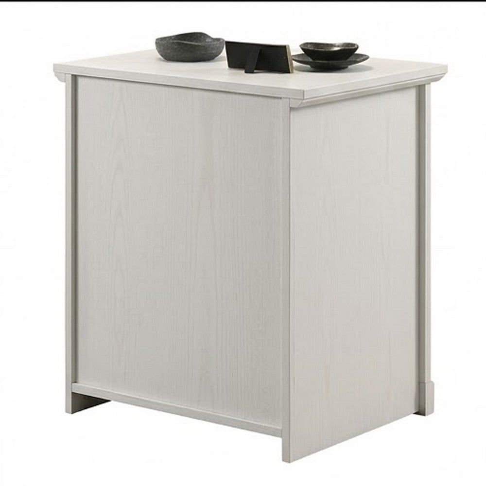 Jori Bedside Nightstand | 2 Drawers | USB Ports | 1 Open Shelf | White