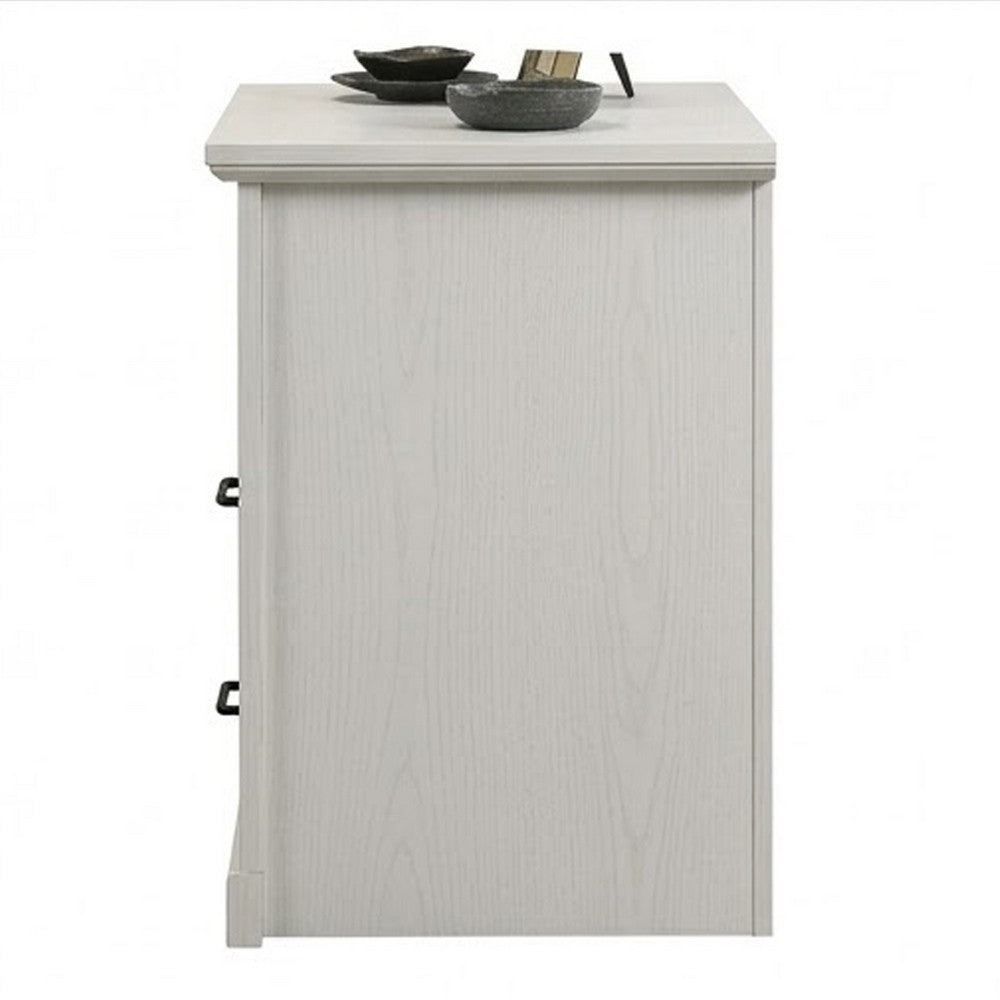 Jori Bedside Nightstand | 2 Drawers | USB Ports | 1 Open Shelf | White