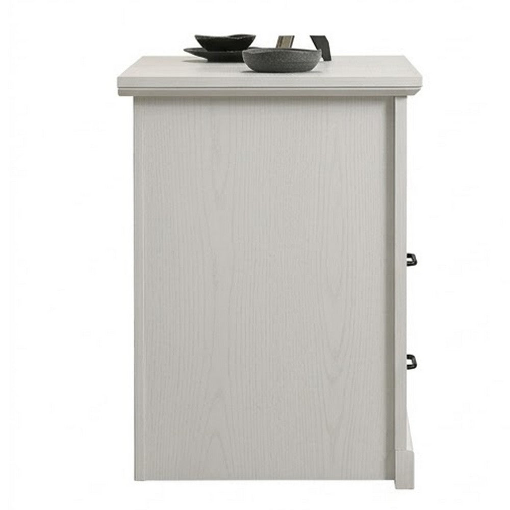 Jori Bedside Nightstand | 2 Drawers | USB Ports | 1 Open Shelf | White
