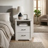 Jori Bedside Nightstand | 2 Drawers | USB Ports | 1 Open Shelf | White