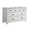 Nori 51" Wide Dresser | 6 Drawers with Split Top | Black Handles | White