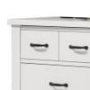 Nori 51" Wide Dresser | 6 Drawers with Split Top | Black Handles | White
