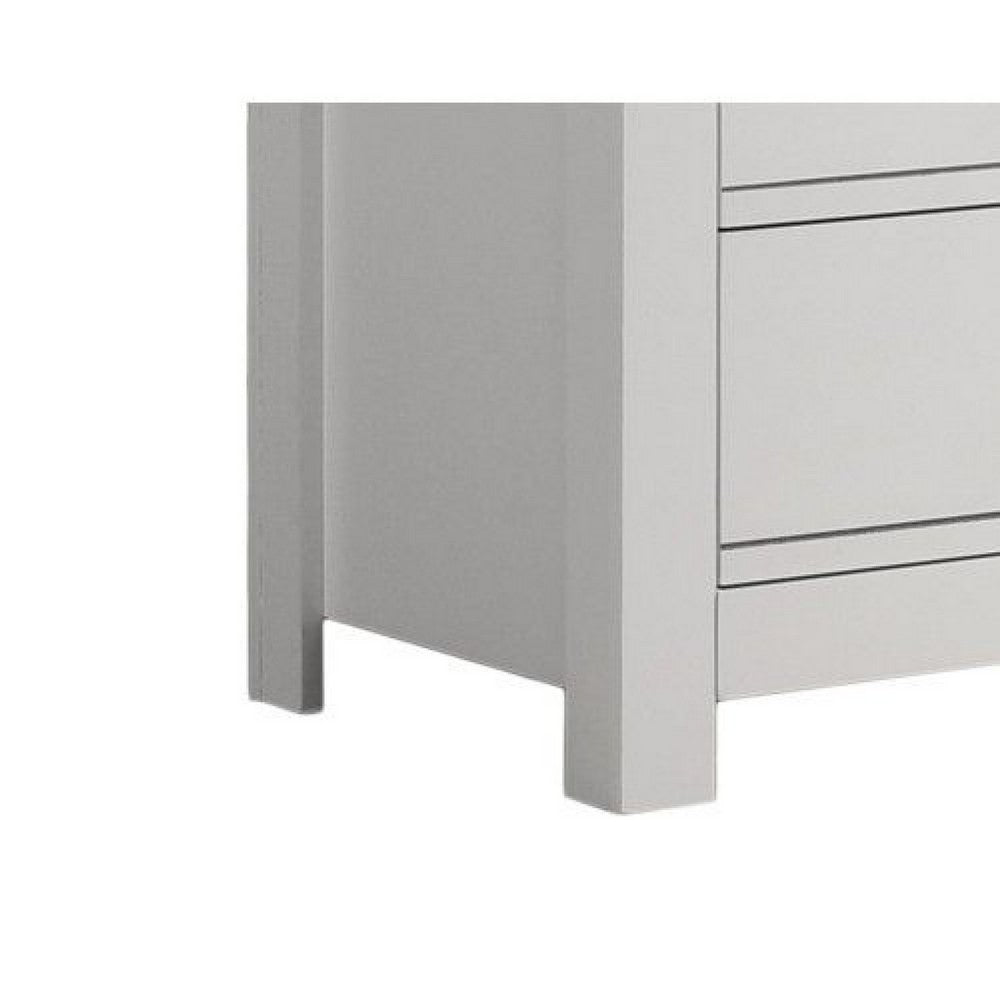 Nori 51" Wide Dresser | 6 Drawers with Split Top | Black Handles | White
