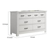 Nori 51" Wide Dresser | 6 Drawers with Split Top | Black Handles | White