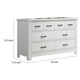Nori 51" Wide Dresser | 6 Drawers with Split Top | Black Handles | White