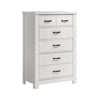 Nori Tall Dresser Chest | 5 Drawers with Split Top | Black Handles | White