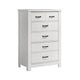 Nori Tall Dresser Chest | 5 Drawers with Split Top | Black Handles | White