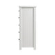 Nori Tall Dresser Chest | 5 Drawers with Split Top | Black Handles | White