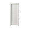Nori Tall Dresser Chest | 5 Drawers with Split Top | Black Handles | White