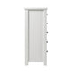 Nori Tall Dresser Chest | 5 Drawers with Split Top | Black Handles | White